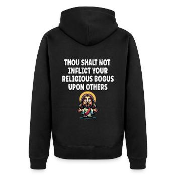 Drôle Athée Science Anti Religion Noël - Veste à capuche bio Premium Unisexe - noir - Dos - Nico (187cm)