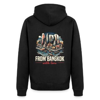 Bangkok Thaïlande Voyage Vacances Langue thaïlandaise - Veste à capuche bio Premium Unisexe - noir - Dos - Nico (187cm)