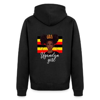 Uganda flag, american ugandan - Unisex Premium Bio Zip Hoodie - Schwarz - Hinten - Nico (187cm)