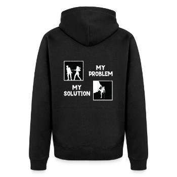Grimpeur Mon problème Ma solution Pictogramme Papa - Veste à capuche bio Premium Unisexe - noir - Dos - Nico (187cm)