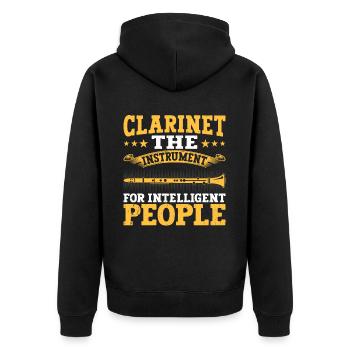 Clarinetist Clarinet Playing Bass Musician - Unisex Premium Organic Zip Hoodie - black - Back - Nico (187cm)