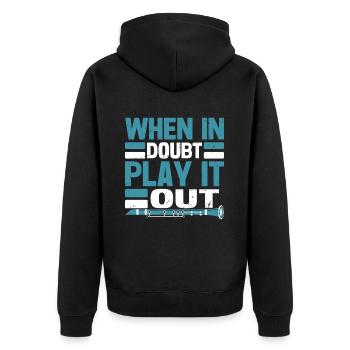 Clarinetist Clarinet Playing Bass Musician - Unisex Premium Organic Zip Hoodie - black - Back - Nico (187cm)