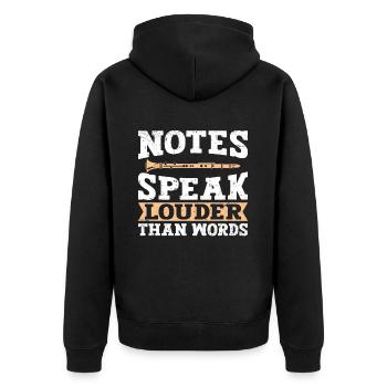 Clarinetist Clarinet Playing Bass Musician - Unisex Premium Organic Zip Hoodie - black - Back - Nico (187cm)