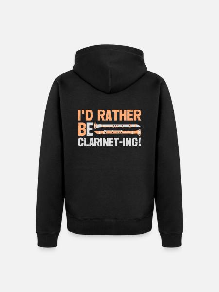 Clarinetist Clarinet Playing Bass Musician - Unisex Premium Organic Zip Hoodie - black