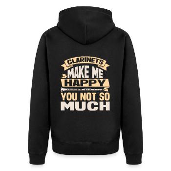 Clarinetist Clarinet Playing Bass Musician - Unisex Premium Organic Zip Hoodie - black - Back - Nico (187cm)