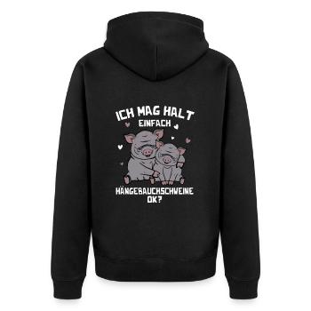 I just like pot-bellied pigs pig - Unisex Premium Organic Zip Hoodie - black - Back - Nico (187cm)