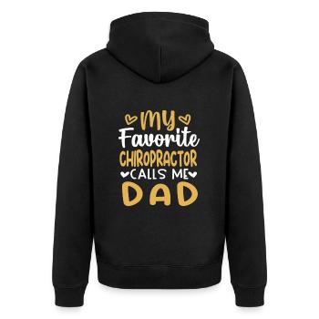 Chiropraktiker Chiropraktik - Unisex Premium Bio Zip Hoodie - Schwarz - Hinten - Nico (187cm)
