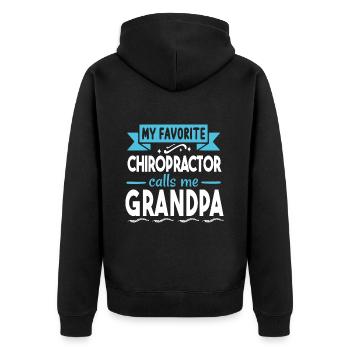 Chiropraktiker Chiropraktik - Unisex Premium Bio Zip Hoodie - Schwarz - Hinten - Nico (187cm)
