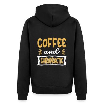 Chiropraktiker Chiropraktik - Unisex Premium Bio Zip Hoodie - Schwarz - Hinten - Nico (187cm)