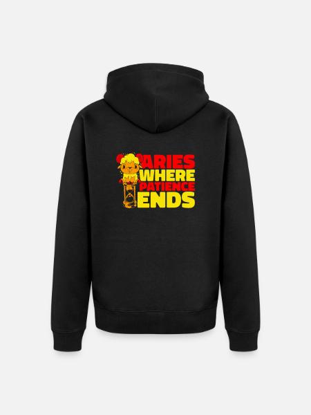 Aries Zodiac Sign - Unisex Premium Organic Zip Hoodie - black