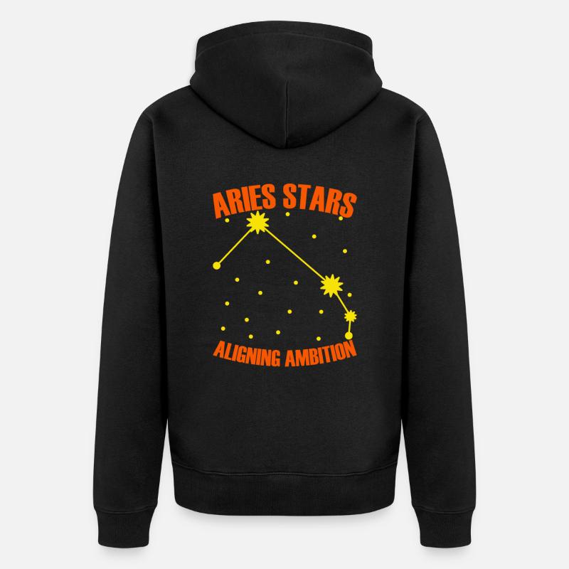 Widder Astrologie - Unisex Premium Bio Zip Hoodie - Schwarz