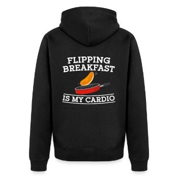 Amateur de crêpes Enfants Flipping - Veste à capuche bio Premium Unisexe - noir - Dos - Nico (187cm)