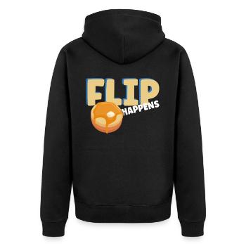 Pancake Lover Kids Pun Flip - Unisex Premium Organic Zip Hoodie - black - Back - Nico (187cm)