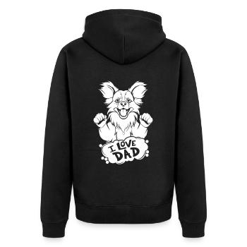 Papillon I Love Dad - Unisex Premium Bio Zip Hoodie - Schwarz - Hinten - Nico (187cm)
