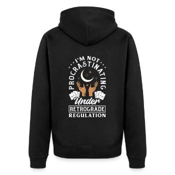 Retrograde planets Mercury Retrograde - Unisex Premium Organic Zip Hoodie - black - Back - Nico (187cm)