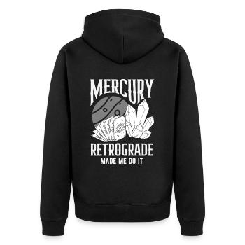 Retrograde planets Mercury Retrograde - Unisex Premium Organic Zip Hoodie - black - Back - Nico (187cm)