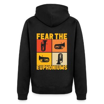 Euphonium Euphonist - Unisex Premium Bio Zip Hoodie - Schwarz - Hinten - Nico (187cm)