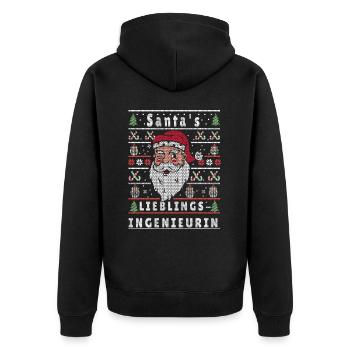 Noël moche Père Noël PRÉFÉRÉ Ingénieur - Veste à capuche bio Premium Unisexe - noir - Dos - Nico (187cm)