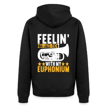 Euphonium Euphonist - Unisex Premium Bio Zip Hoodie - Schwarz - Hinten - Nico (187cm)