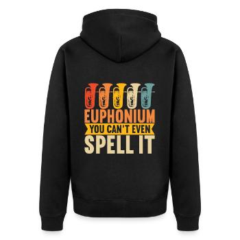 Euphonium Euphonist - Unisex Premium Bio Zip Hoodie - Schwarz - Hinten - Nico (187cm)