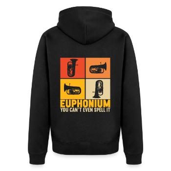 Euphonium Euphonist - Unisex Premium Organic Zip Hoodie - black - Back - Nico (187cm)