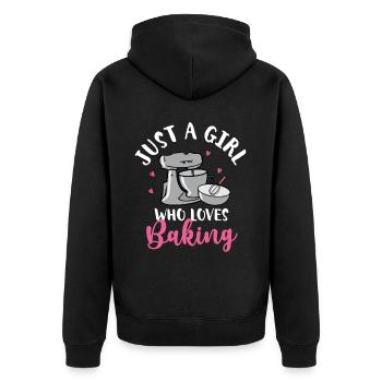 Cupcake Muffin Baking Gift - Unisex Premium Organic Zip Hoodie - black - Back - Nico (187cm)