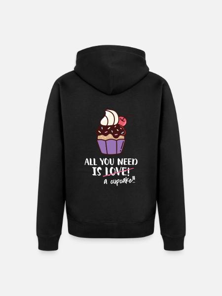 Cupcake Muffin Baking Gift - Unisex Premium Organic Zip Hoodie - black