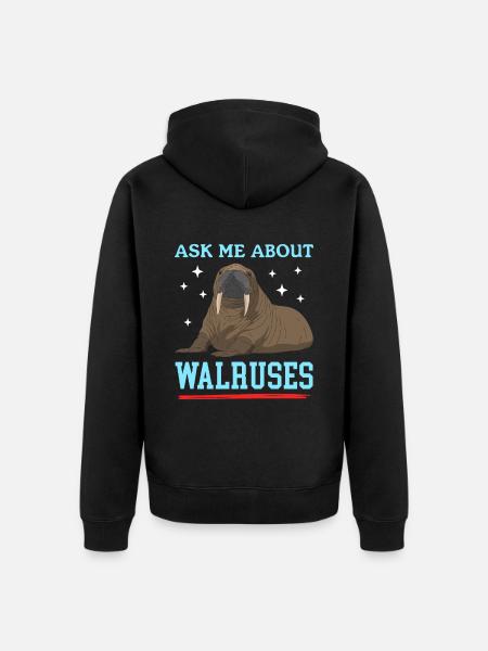 Walrus Walrus Gift - Unisex Premium Organic Zip Hoodie - black