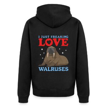 Cadeau de morse morse - Veste à capuche bio Premium Unisexe - noir - Dos - Nico (187cm)