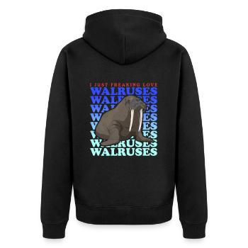 Cadeau de morse morse - Veste à capuche bio Premium Unisexe - noir - Dos - Nico (187cm)
