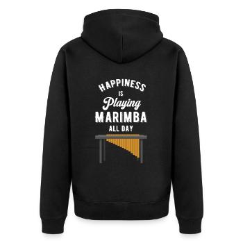 Das Glück Spielt Den Ganzen Tag Marimba Posaune - Unisex Premium Bio Zip Hoodie - Schwarz - Hinten - Nico (187cm)