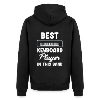 Bester Keyboarder In Dieser Band - Unisex Premium Bio Zip Hoodie - Schwarz - Hinten - Nico (187cm)