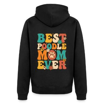 Groovy Dog Lover Chien Maman - Veste à capuche bio Premium Unisexe - noir - Dos - Nico (187cm)