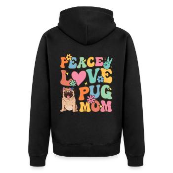 Groovy Hundeliebhaberin - Unisex Premium Bio Zip Hoodie - Schwarz - Hinten - Nico (187cm)