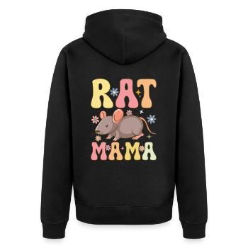 Groovy Rat Mom Female Rat Pet Owner - Unisex Premium Organic Zip Hoodie - black - Back - Nico (187cm)