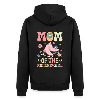 Patineuse à roulettes fille maman - Veste à capuche bio Premium Unisexe - noir - Dos - Nico (187cm)