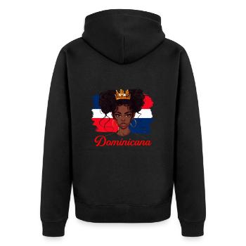 Dominicana Dominican Girl, Republica Dominicana fl - Unisex Premium Bio Zip Hoodie - Schwarz - Hinten - Nico (187cm)
