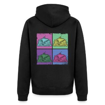 Pancake Lover Kids Retro Vintage - Unisex Premium Bio Zip Hoodie - Schwarz - Hinten - Nico (187cm)