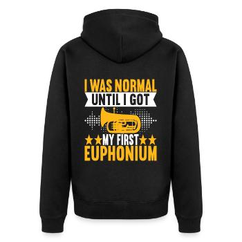 Euphonium Euphoniumspieler - Unisex Premium Bio Zip Hoodie - Schwarz - Hinten - Nico (187cm)