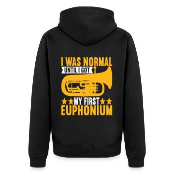 Euphonium Euphoniumspieler - Unisex Premium Bio Zip Hoodie - Schwarz - Hinten - Nico (187cm)