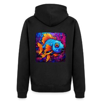 Skalar - Unisex Premium Bio Zip Hoodie - Schwarz - Hinten - Nico (187cm)