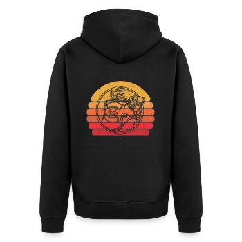 Motorrad Biker Motorbike Skull Motorcycle - Unisex Premium Organic Zip Hoodie - black - Back - Nico (187cm)