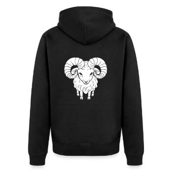 Bélier Kawaii - Veste à capuche bio Premium Unisexe - noir - Dos - Nico (187cm)