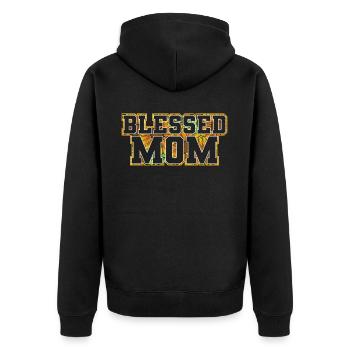 Sonnenblumen Mama Sunflower Mom - Unisex Premium Bio Zip Hoodie - Schwarz - Hinten - Nico (187cm)