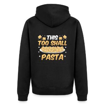 Lustige Italienisches Ravioli Pasta - Unisex Premium Bio Zip Hoodie - Schwarz - Hinten - Nico (187cm)