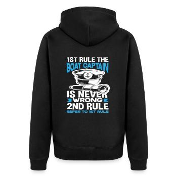 Funny Sailor Sailing Captain - Unisex Premium Organic Zip Hoodie - black - Back - Nico (187cm)