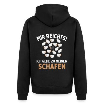J’en ai assez! Je m’en vais à mes moutons ! Amusement - Veste à capuche bio Premium Unisexe - noir - Dos - Nico (187cm)