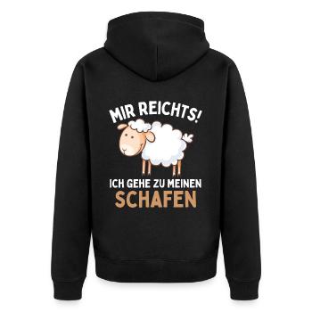 J’en ai assez! Je m’en vais à mes moutons ! Amusement - Veste à capuche bio Premium Unisexe - noir - Dos - Nico (187cm)
