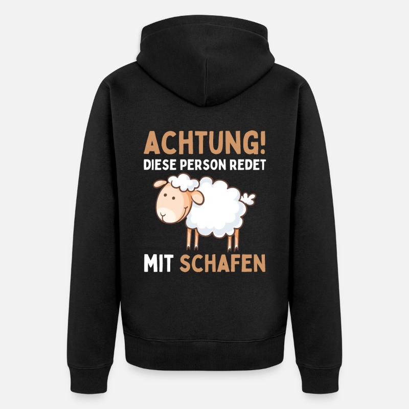Lustiger Schaf Schafe Schäferei Schafhirte - Unisex Premium Bio Zip Hoodie - Schwarz