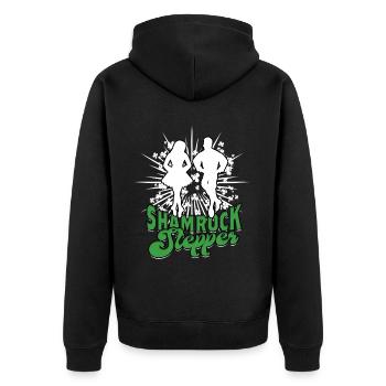 Irish Dance Irischer Tanz Feis Shamrock Stepper - Unisex Premium Bio Zip Hoodie - Schwarz - Hinten - Nico (187cm)